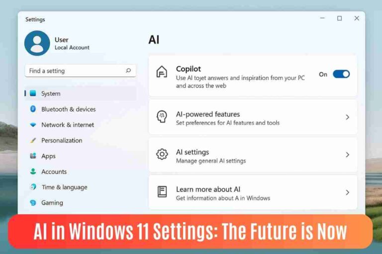 Ai in windows 11 settings: the future is now