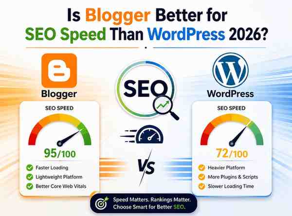 Is blogger better for seo speed than wordpress 2026?